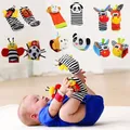 Babys pielzeug 0 bis 12 Monate niedliche Baumwolle Stofftiere Socken Handgelenk Rassel für Säugling