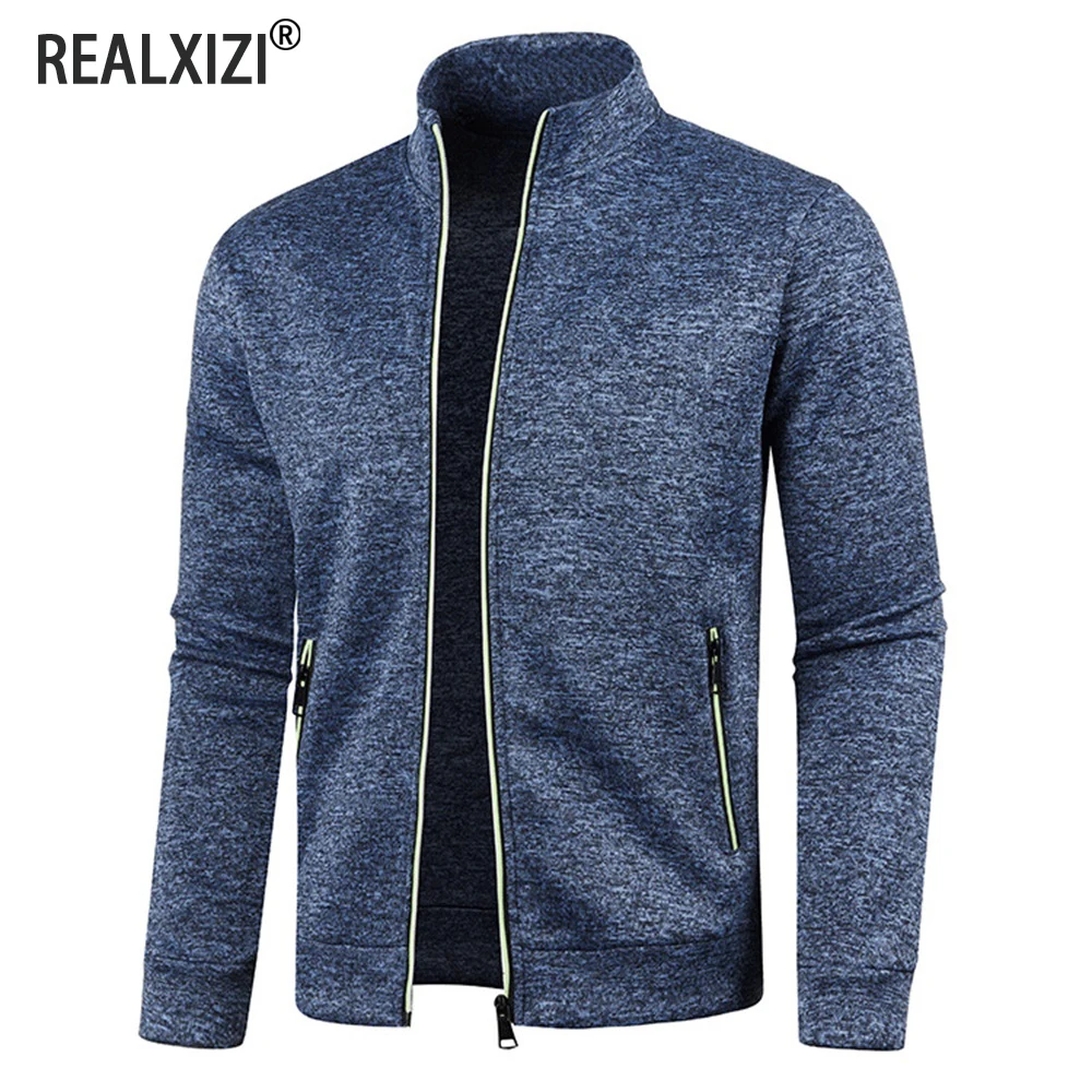 Männer Zipper Jacken Stehkragen Sweatshirt Outdoor Streetwear Casual Mantel Langarm Mäntel männer Kleidung M-4XL