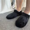 Winter Warme Hausschuhe Herren Hause Innen Haus Plus Größe Nicht Slip Plüsch Weiche Bequeme Flauschigen Boden Männliche Casual Schuhe Flache Schuhe