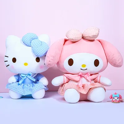 Sanrio Kawaii Hello Kitty My Melody Stofftiere Plüschtier Weiches Cartoon & süßes Kissen Geburtstagsgeschenk Plüschpuppen Heimdekoration Image