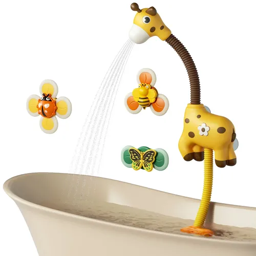 Baby Bad Spielzeug mit Dusch kopf und 3 Saug Spinner Spielzeug niedlichen Giraffe Wassers pray