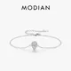 Modian 925 Sterling Silber Wasser tropfen klar cz Armband Birnen schliff Glieder kette platini ert