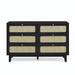 52-inch Wide Wooden 6-Drawer Dresser