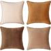 Decorative Throw Pillow Covers Cushion Cases Set of 4 Soft Velvet