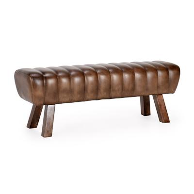 Classic Home Florian 50" Leather Bench in Brown