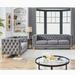 Velvet Sectional Sofa(2pcs) Modern Button Tufted Loveseat Sofa with Nailhead Square Arms, Living Room Deep Seat Couch, Gray