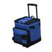 Rolling Cart Bag Insulated Food Container Case Portable Leakproof Collapsible Cool Bag Wheeled for Travel Camping Beach Blue