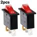 2Pcs Kcd3 Red Button On-Off 3Pin Dpst Boat Car Rocker Switch 15A/20A 250V\\125Vac