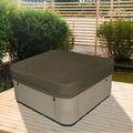 Heavy Duty Waterproof Hot Tub Spa Cover Cap Water Resistant Protective Cover Coffee-90.94 x90.94 x11.81