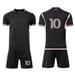 PhiFA Soccer Jerseys for Kids Boys & Girls Number #10 Printed Jersey Soccer Youth Practice Outfits Football Training Uniforms Black Away 20