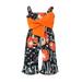 IZhansean Infant Toddler Baby Girl Halloween Clothes Pumpkin Romper Sleeveless Flared Jumpsuit Bodysuit Outfits Pumpkin 12-18 Months