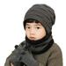 Esaierr 3PCS Kids Toddler Gloves Hat Set for Girls Boys 3-10 years Warm Gloves Cap and Scarf Knitted Hood Scarf Beanies with Fleece Lining