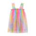 Toddler Baby Kids Girls Rainbow Tie Dyed Summer Sleeveless Beach Tutu Dress Casual Layered Tulle Year 12 Formal Dresses Two Pieces Holiday Party Dress for Girls Lace Pageant Dresses Dress Baby Girls