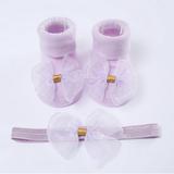 LEEy-world Baby Socks Children Kids Socks Soft Bottom Toddler Shoes Socks Bowkot Princess Socks Floor Socks 1PC Socks Lot (Purple S )