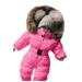 mveomtd Baby Girls Snowsuit Romper Hooded Warm Outerwear Jacket Jumpsuit Coat Ski Jacket Girls Snow Pants Toddler