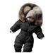 mveomtd Baby Girls Snowsuit Romper Hooded Warm Outerwear Jacket Jumpsuit Coat Ski Jacket Girls Snow Pants Toddler