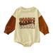 EHQJNJ Baby Girls Clothing Set Toddler Girls Boys Child Long Sleeve Letter Prints Romper Sweatshirt Pullover Bodysuits Brown Geometric For Toddler Girls