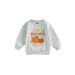 wybzd Halloween Baby Clothes Toddler Girl Sweatshirt Crewneck Sweater Long Sleeve Hey Boo Print Pullover Fall Outfits Light Gray