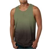 AOOCHASLIY New Men s Gradient 3D Print Tank Top Casual Sports Sleeveless Round Neck T-shirt Tank Top/shirt Blouses