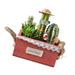 Simulation Succulent Small Plants Live Faux Potted Adornment Bonsai Artificial Flower Wooden Frame