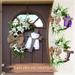 SEAYI 13.78 Spring Summer Easter Front Door Welcome Wreath Clearance - Easter Cross Wreaths Farmhouse Wreath for Wall Window Porch Indoor Outdoor Decor - Seasonal Door Accent for Any Room Purple