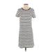 Madewell Casual Dress - Mini Crew Neck Short sleeves: Ivory Print Dresses - Women's Size Small