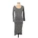 Derek Heart Casual Dress - Sweater Dress: Gray Marled Dresses - Women's Size Small