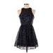 Pins and Needles Casual Dress - Party: Black Jacquard Dresses - Women's Size X-Small