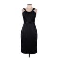 Morning Lady Inc. Cocktail Dress - Sheath Scoop Neck Sleeveless: Black Solid Dresses - Women's Size 10