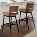 Kellan Low Back Bar & Counter Stool - Bar Height (30" Seat), Black Metal/Marbled Dove Gray/Bar Height - Grandin Road