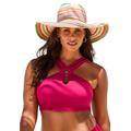 Plus Size Women's High Neck Halter Bikini Top by Swimsuits For All in Viva Magenta (Size 12)