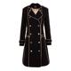 Women's Double Breasted Military Coat With Contrast Buttons - Black Xxs Avenue no.29