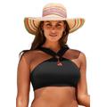 Plus Size Women's High Neck Halter Bikini Top by Swimsuits For All in Black (Size 16)