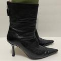 Gucci Shoes | Gucci Black Leather Pointed Toe Ankle Zipper Boots With New Sole And Heel Caps | Color: Black | Size: 7.5