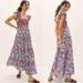 Anthropologie Dresses | Anthropologie Love The Label Bouquet Smocked Maxi Dress Nwot $325 | Color: Blue/Red | Size: M