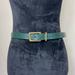 J. Crew Accessories | J. Crew Italian Leather Green Belt With Gold Square Buckle Size Small | Color: Gold/Green | Size: S