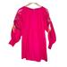 Free People Dresses | Free People Embroidered Dress Hot Pink Floral Long Sleeve Size Xs | Color: Pink | Size: Xs