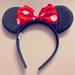 Disney Accessories | Disney Minnie Mouse Ears Polka Dot Bow Red White | Color: Black/Red | Size: Osg