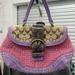 Coach Bags | Coach Woven And Suede Snake Skin Satchel | Color: Pink/Purple | Size: Os