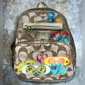 Coach Bags | Coach Limited Edition Signature Poppy Graffiti Signature Large Backpack | Color: Cream/Tan | Size: 13in X 15in