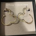 Disney Jewelry | Disney Baublebar Gold Mickey Mouse Earrings With Diamond Rhinestones | Color: Gold | Size: Os