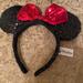 Disney Accessories | Disney Minnie Mouse Sequin Bow & Ears Blk Headband | Color: Black/Red | Size: Os