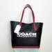 Coach Bags | New Coach Kia Leather Tote Bag In Colorblock - Black & Maroon Large Bag | Color: Black/Red | Size: Os