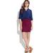 Madewell Skirts | Madewell Striped Downtown Ponte Knit Mini Pencil Skirt Navy Red Women Xs Stretch | Color: Blue/Red | Size: Xs