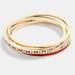 Coach Jewelry | Coach Signature Enamel Bangle Set | 3 Bangles | Gold Red Glitter | Nwt | Color: Gold/Red | Size: Os