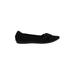 Steven New York Flats: Slip-on Wedge Casual Black Print Shoes - Women's Size 6 1/2 - Almond Toe