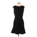Ann Taylor Casual Dress - A-Line: Black Damask Dresses - Women's Size 4