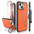 Caseborne Compatible with iPhone 15 Protective Case - 5-Layer Construction, Magnetic Charging Compatible, Slim Yet Rugged with Tempered Glass Screen Protector, Includes Kickstand & Belt-Clip Holster