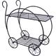 Bestfor Buying Metal Decorative Garden Cart Plant Display Stand Pot holder With Wheels in Classic French Parisian Style For Indoor and Outdoor Use, Patio, Yard, Lawn, Hallway, Conservatory