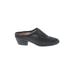 Me Too Mule/Clog: Slip-on Chunky Heel Casual Black Print Shoes - Women's Size 9 1/2 - Round Toe